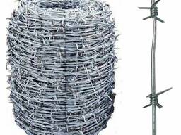 Barbed steel wire, smooth, corrugated, welding